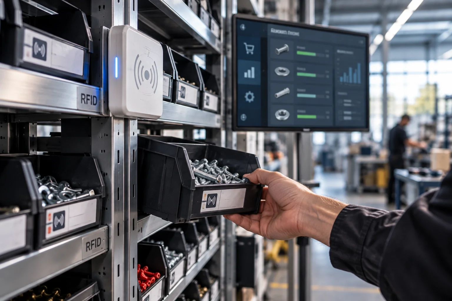 Digitale Bestandsübersicht eines angebundenen RFID-Kanban-Systems